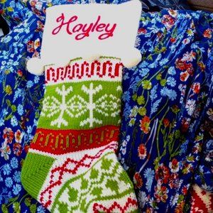 "Hayley" Fair Isle KNIT Xmas Stocking